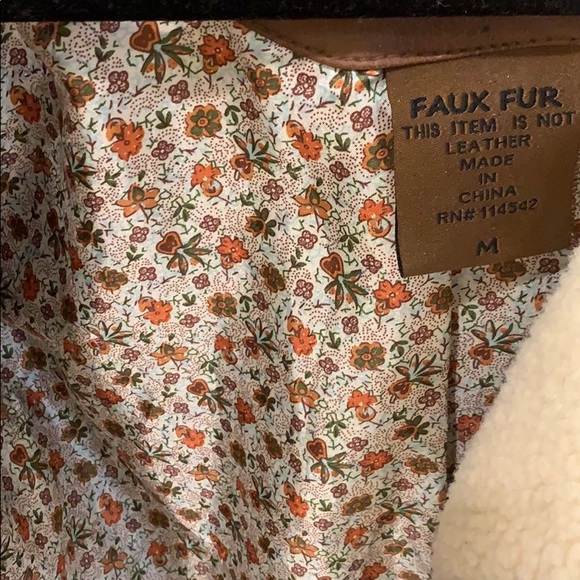 Faux leather airline jacket - brown size M - Picture 2 of 4